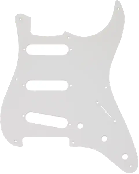 Fender Pickguard Stratocaster® S/S/S, 8-Hole Mount, White, 1-Ply